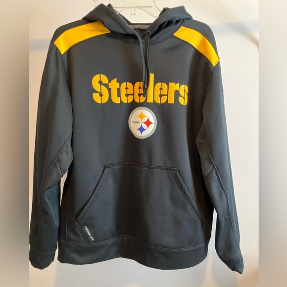 Pittsburgh Steelers Men’s Pullover Hoodie, Medium, Therma-Fit, Black//Yellow - Picture 1 of 7